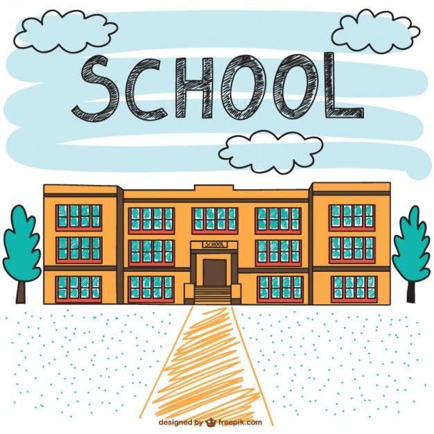 drawing of a school building